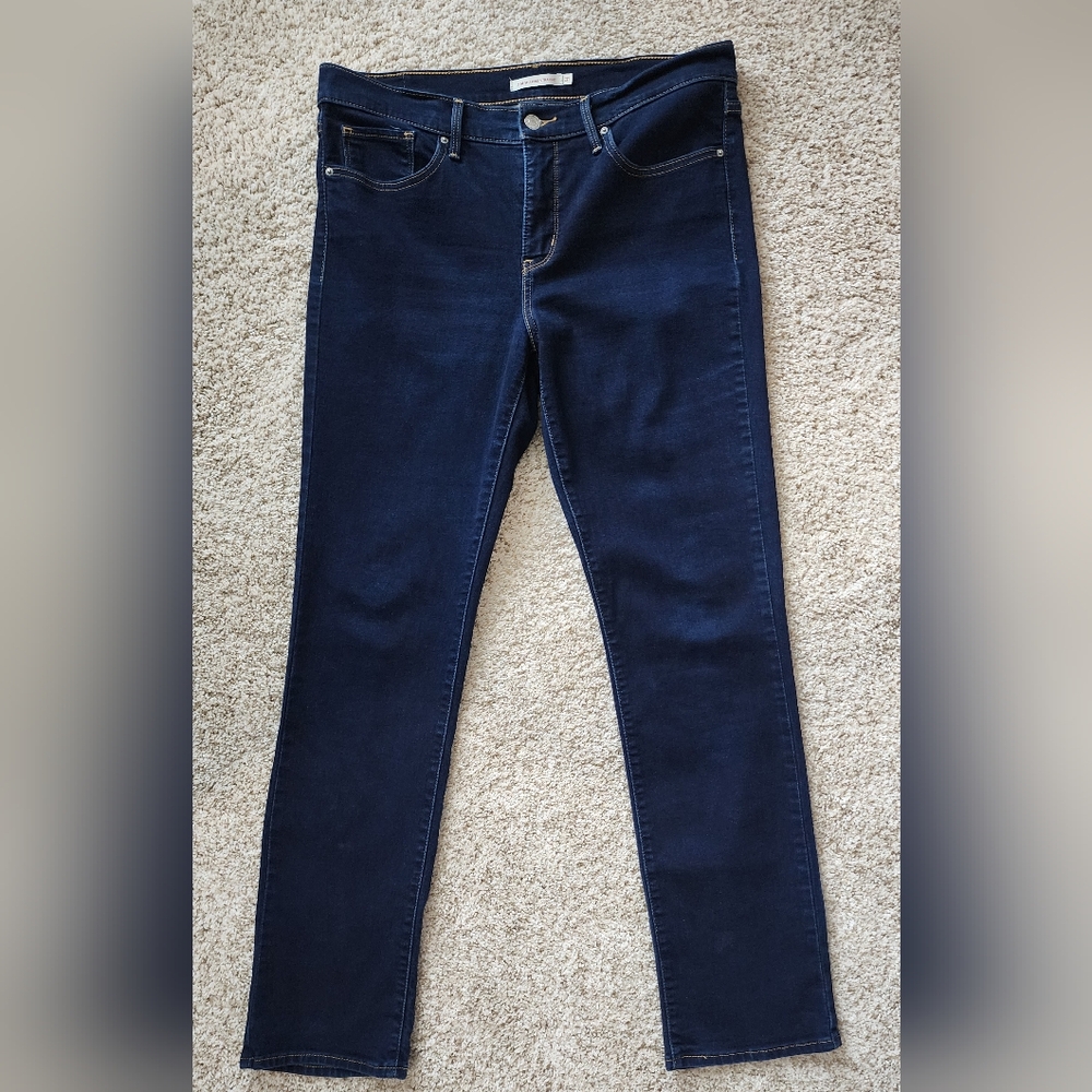 Women's 314 LEVIS Dark Blue Jeans SHAPING & STRAIGHT 31x30